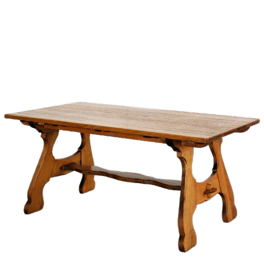 Brutalist Eettafel | Vintage Tafel | Jaren 50 | Eiken 1