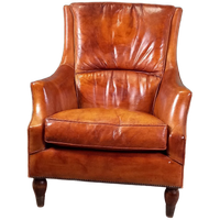 Cognackleurige Vintage Schaapsleren Fauteuil