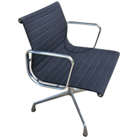 Ea 107 / 108 Alu- S / Eames / Vitra Office Chair / Black Hupsak Fabric / Chrome Frame