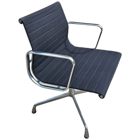 Ea 107 / 108 Alu- S / Eames / Vitra Office Chair / Black Hupsak Fabric / Chrome Frame 1
