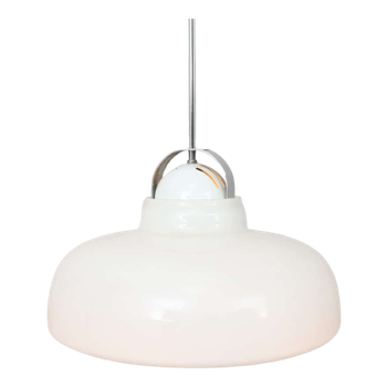Hanglamp van melkglas, wit hout, boerderij, hangend plafondlamp, 3 lampen, vintage witte matglazen kroonluchter, Scandinavisch modern, enkele lamp voor eetkamer, keukeneiland, slaapl (1 Light