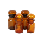 Set Van 4 Oude Apotheker Medische Flessen Potten Bruin Amber Glas thumbnail 1