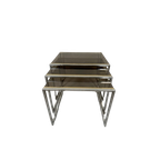 Hollywood Regency ‘nesting Tables’ – Zilver/goud thumbnail 1