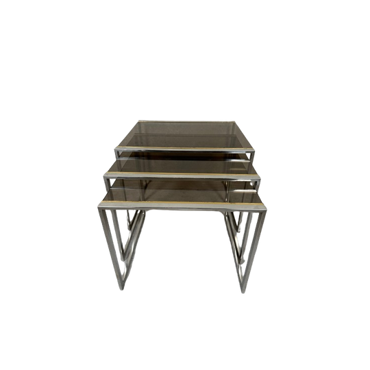 Hollywood Regency ‘nesting Tables’ – Zilver/goud 1