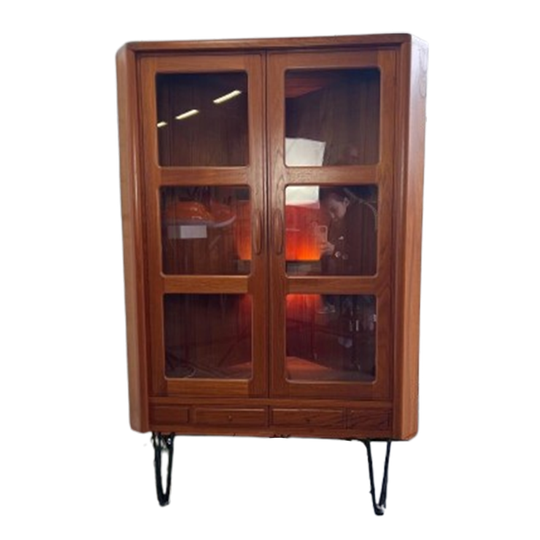 Vintage Teaken Vitrinekast / Hoekkast / Etagere Dyrlund 1