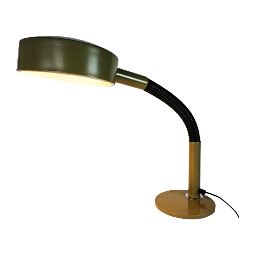 Hala Zeist - Model 708 - Bureaulamp - Olijfgroen - Flexibele Arm - 1970'S