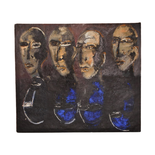 Vintage Oil Paint With Blue Pigment Made By Miriam Lampe, 1985 1