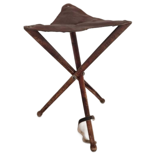 Vintage Jagerskruk Leer Opvouwbaar. 1