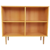 Vintage Deens Beuken Boekenkastje | Open Kast | Vakken Kast
