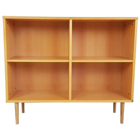 Vintage Deens Beuken Boekenkastje | Open Kast | Vakken Kast 1