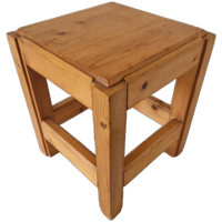 * Vintage Grenen Tafeltje Plantentafel Krukje
