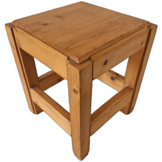 * Vintage Grenen Tafeltje Plantentafel Krukje 1