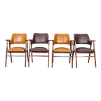 Set Houten Vintage Stoelen Bruin Cognac thumbnail 1