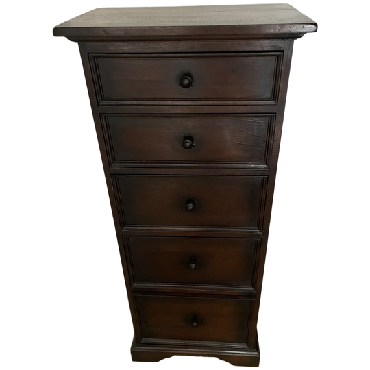 Donker Hout Ladenkast 5 Laden Massief Hout Als Nieuw! 1