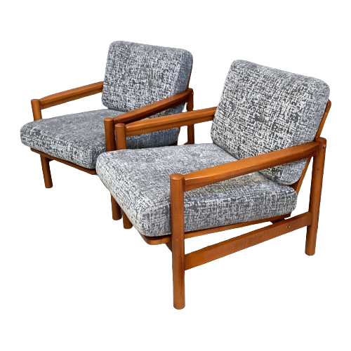 Set Of Two Grey Easy Chairs 1960S