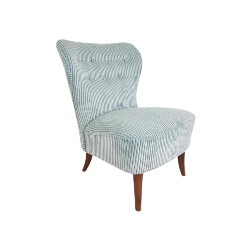 Vintage Artifort Theo Ruth Cocktail Fauteuil | Blauwe Rib