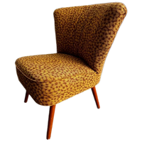 Vintage Okergele /oranje Cocktail Stoel / Eenzit / Clubzetel