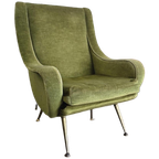 Vintage Mosgroene Fauteuil / Eenzit / Clubzetel thumbnail 1