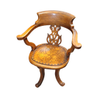 Victorian Swivel Walnut Armchair, England, Late 19th Century thumbnail 1