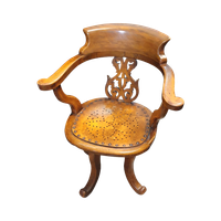Victorian Swivel Walnut Armchair, England, Late 19th Century