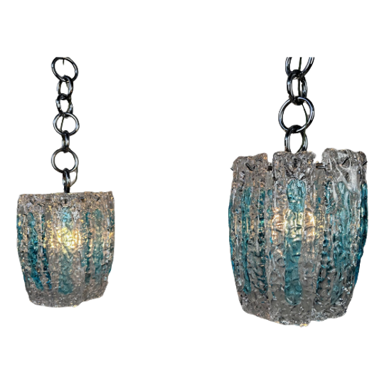 2x Vintage Mazzega Hanglampen Murano 1