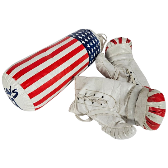 E & L Sports - Vintage - Bokszak Met Handschoenen Voor Kinderden - 70's 1