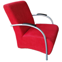 90's Vintage Buizenframe Ribstof Fauteuil Club Stoel