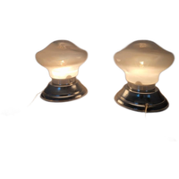 Een Paar Mazzega Murano Tafel Lampen Vintage Design.