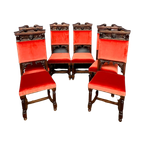 Set Van 6 Stoelen In Neogotische Stijl. thumbnail 1