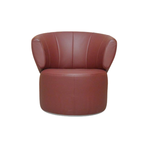 Zgan Donkerrode Leren Rolf Benz 684 Design Draaifauteuil!