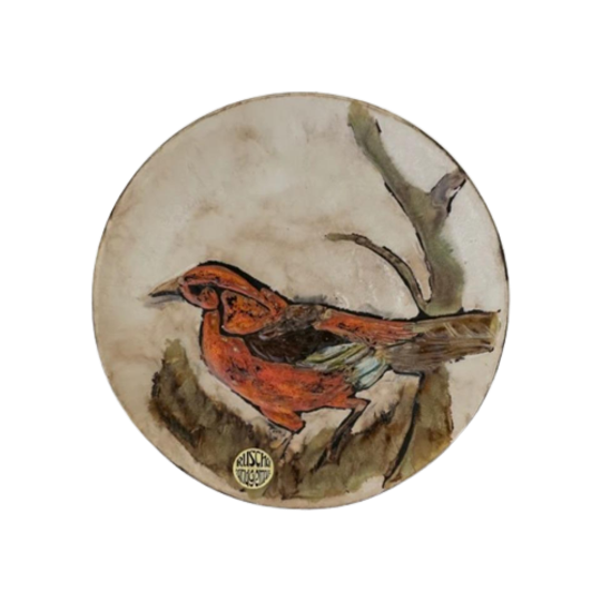 Xl Vintage West Duitse Keramische Muur Bord Vogel 1