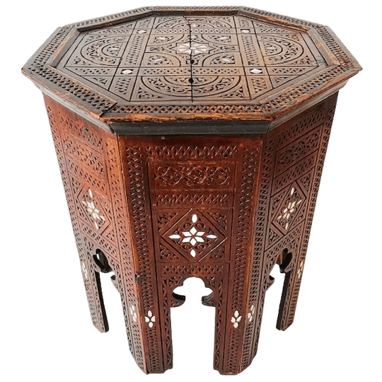 Antieke Islamitische Bijzettafel Met Parelmoer 1890’s 1