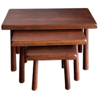Vintage Brutalist Bijzettafelset/Nesting Tables