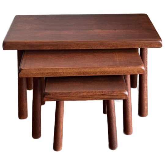 Vintage Brutalist Bijzettafelset/Nesting Tables 1