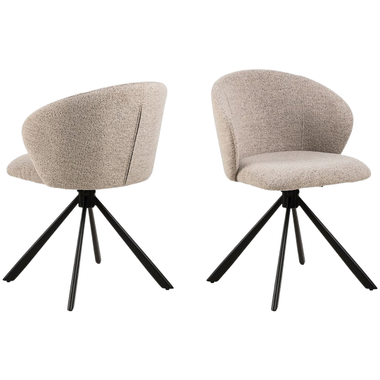 Koro Eetkamerstoel - Set Van 2 - Beige Bouclé 1