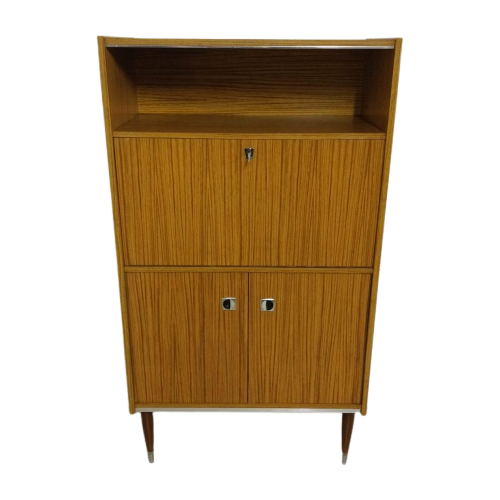 Vintage Boekenkast Secretaire Teak