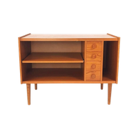 Vintage Deens Kastje Teak Laadjes Boeken