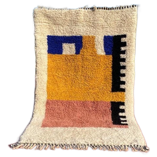 Handgeweven Modern Berbertapijt 250 X 150 Cm – Marokkaans Woltapijt Met Abstract Design 1