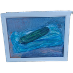 Origineel Acrylschilderij Op Canvas Met Ophangsysteem.blauw, Groen Schilderij thumbnail 1