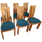 Set Van 6 Deense Grenen Eetkamerstoelen, Jaren 70 thumbnail 1