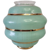 Vintage Franse Groen Glazen Lampenkap