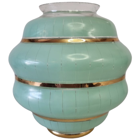 Vintage Franse Groen Glazen Lampenkap 1