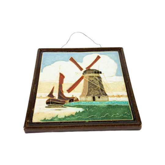 Porceleyne Fles - Cloisonné Tegel Met Molen 1