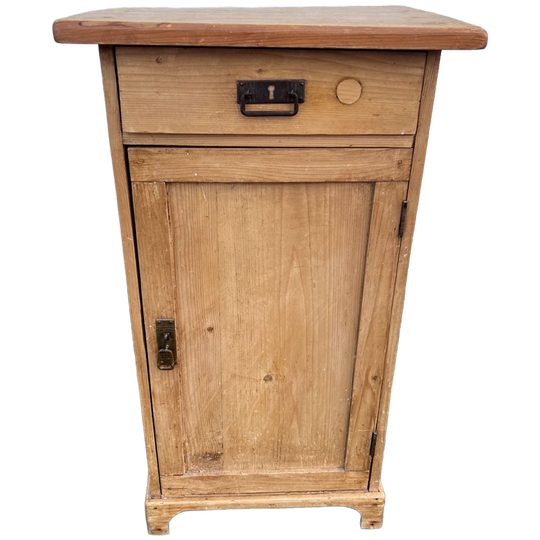 Grenen Kastje/ Nachtkastje, 85 Cm Hoog Met Lade, Deurtje En Plankje 1