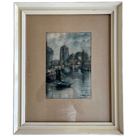 Aquarel Van Van Der Walle Kerktoren Oldenhove Leeuwarden