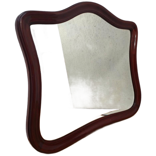 Antieke Rookglazen Spiegel, Landelijke Schouwspiegel Mahoniehout 1