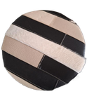 Vintage Ronde Metalen Kruk Met Lederen Patchwork Bekleding thumbnail 1