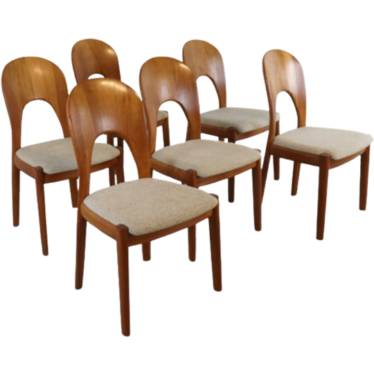 Set Van 6 Koefoed Morten Stoelen Eetkamerstoelen 'Kongsmark' Vintage 1
