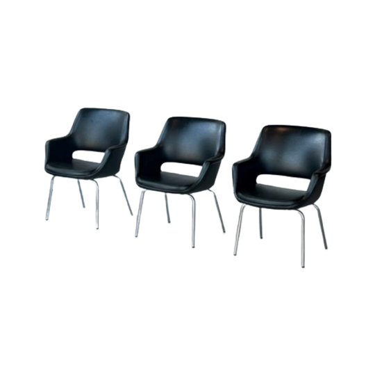 Kilta Stoelen Olli Mannermaa Vintage Zwart Leer Prijs P/stuk 1
