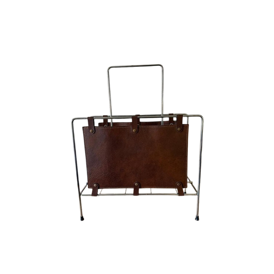 Vintage Lectuurbak Chroom & Leder 1